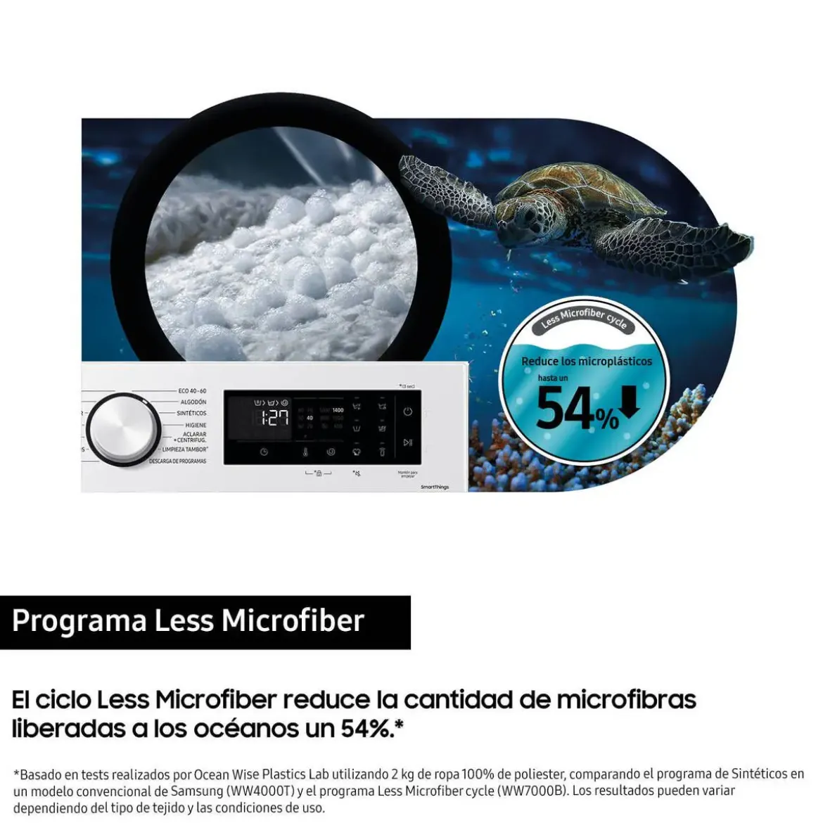 Lavadora Samsung 11 Kg AI Ecobubble 1400 RPM Clase A WW11DG5B25TEEC