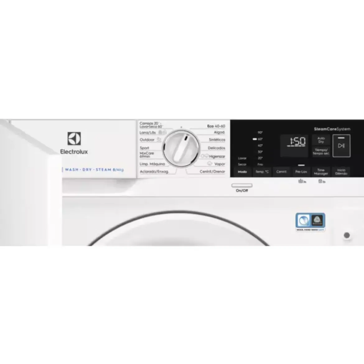 Lavadora-Secadora Integrable ELECTROLUX 8/4 kg Inverter Vapor SenseCare EN7W4862OF