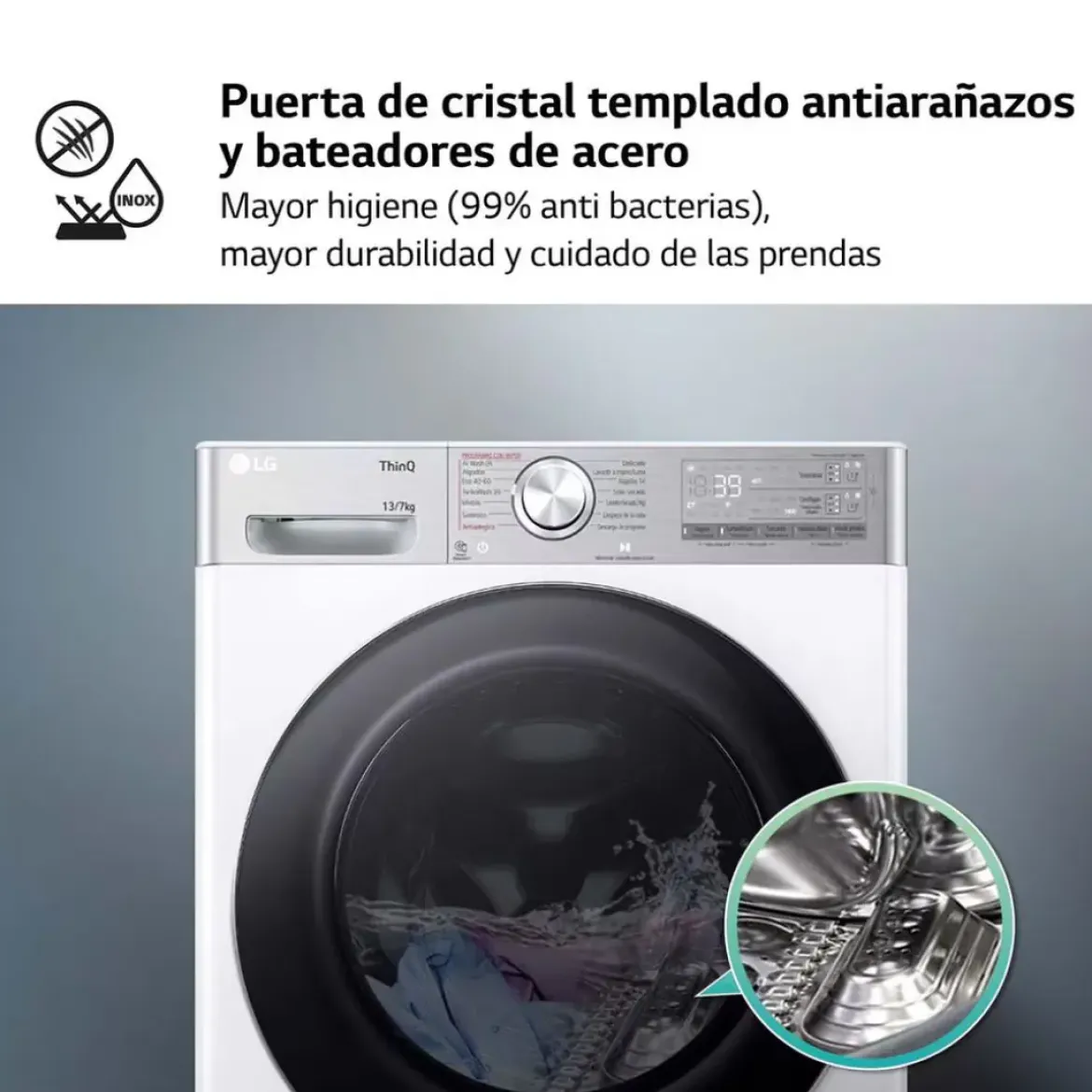 Lavadora-Secadora LG 13/7 kg AI Direct Drive™ F4DR9513A2W