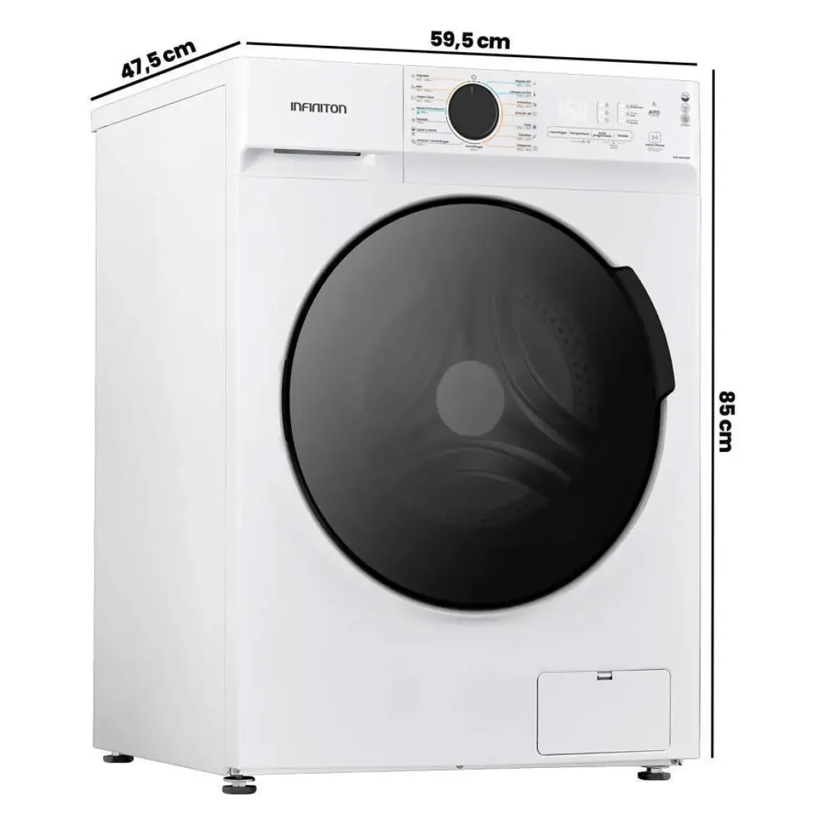 Lavasecadora de 8 Kg INFINITON 1400 rpm Inverter WSD-G8A6D4BN