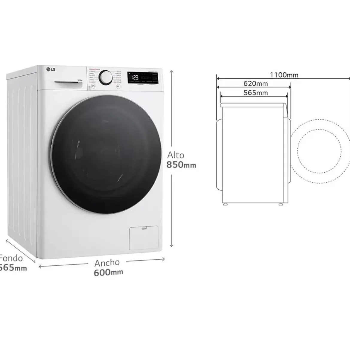 Lavasecadora LG Inteligente AI Direct Drive TM 9/6 KG 1400RPM CLASE D F4DR6009A1W