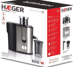 Licuadora HAEGER JE600002B MINI JUICER 600W 2 Velocidades INOX