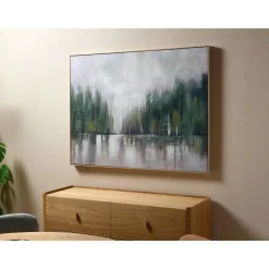 Lienzo Decorativo Abstracto Orilla de Río Verde 92 cm 80-237