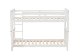 Litera de Madera Maciza Convertible Blanca CAMILA