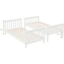 Litera de Madera Maciza Convertible Blanca CAMILA