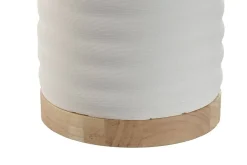 Lámpara de Mesa Cerámica Y Lino Blanco LA-217697