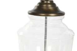 Lámpara de Mesa en Acero Patinado y Cristal LA-219565