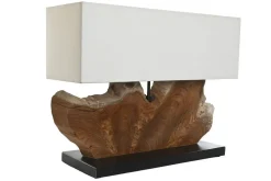 Lámpara de Mesa Teca Y Hierro LA-217901