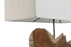 Lámpara de Mesa Teca Y Hierro LA-217901