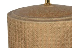Lámpara de Pie Cerámica Y Lino Beige LA-217694