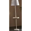 Lámpara de Pie 161 cm con Pantalla Blanca y Pie de Madera SOVAL 51-207