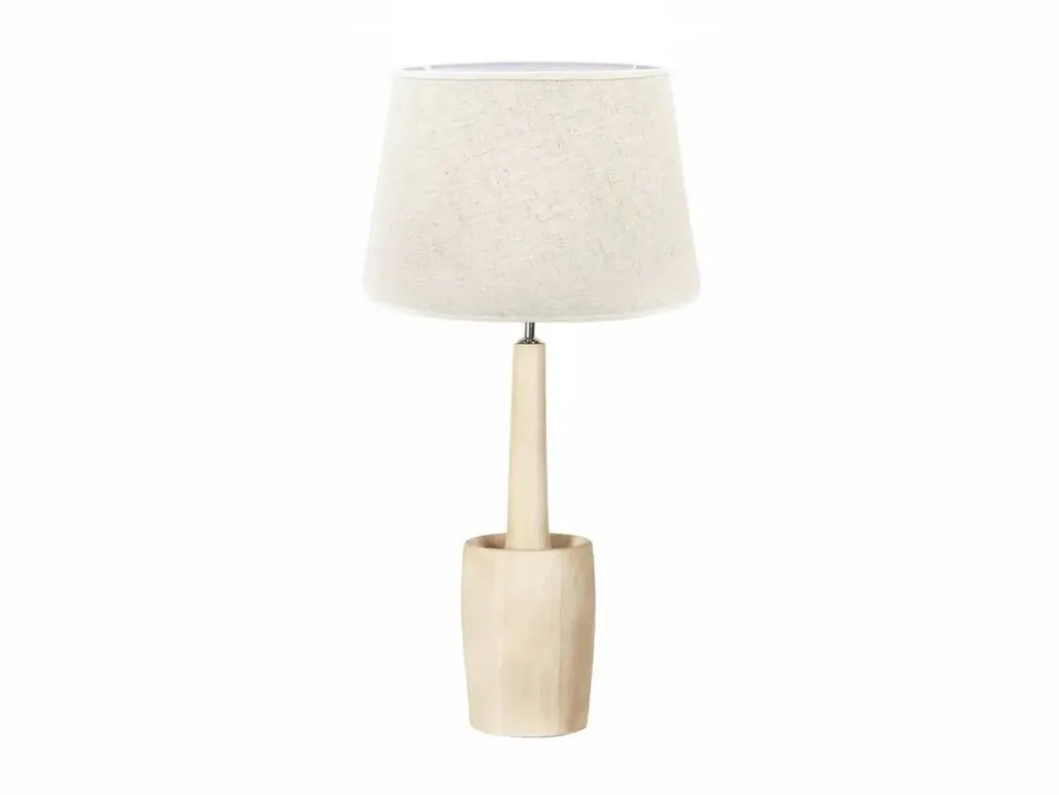 Lámpara de Sobremesa 70 cm con Base de Madera Natural APOLO 50-143
