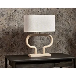 Lámpara de Sobremesa 40 cm con Base de Madera Natural DEMETER 50-147