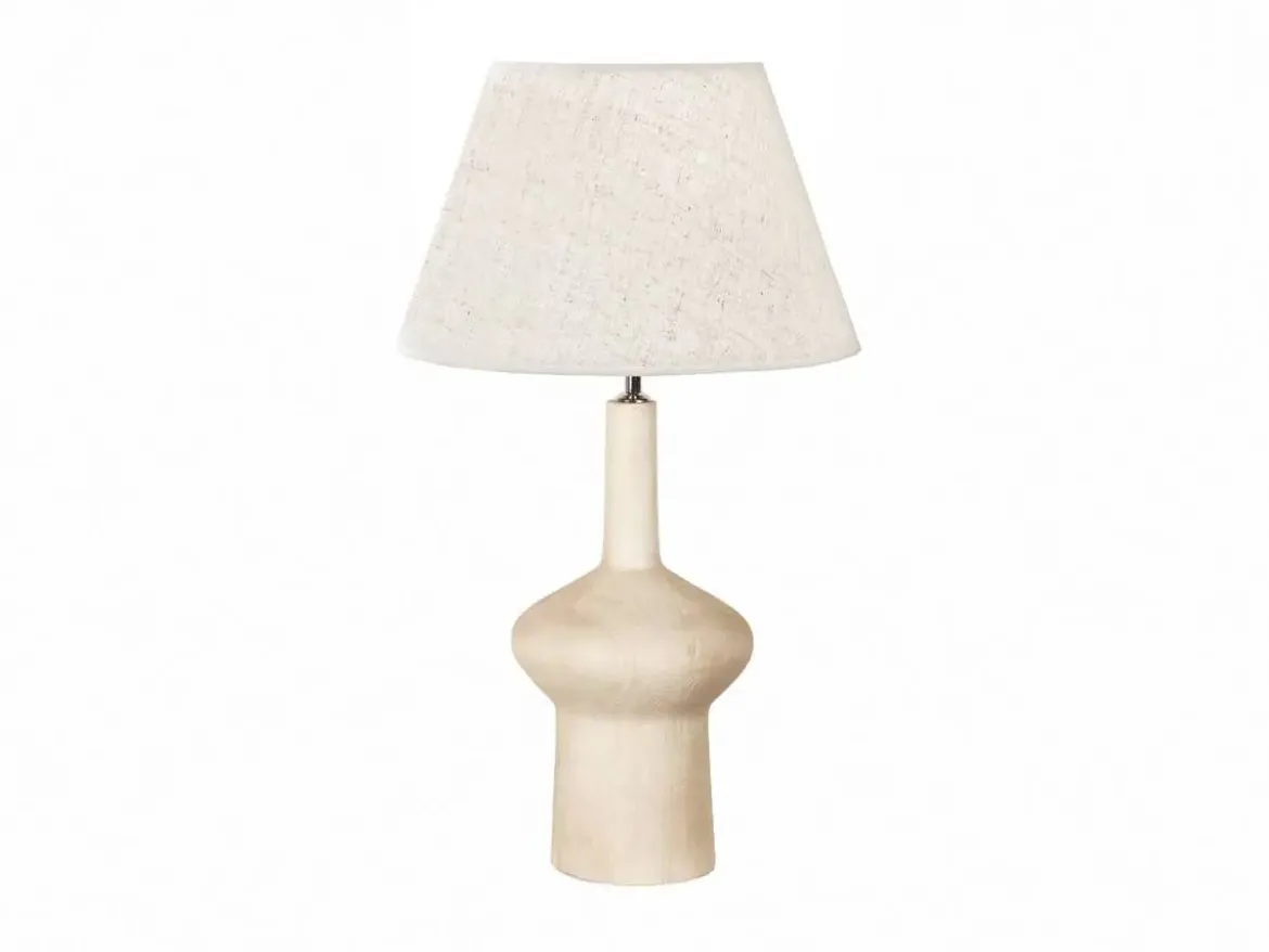 Lámpara de Sobremesa 60 cm con Base de Madera Natural HERA 50-139