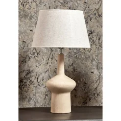 Lámpara de Sobremesa 60 cm con Base de Madera Natural HERA 50-139