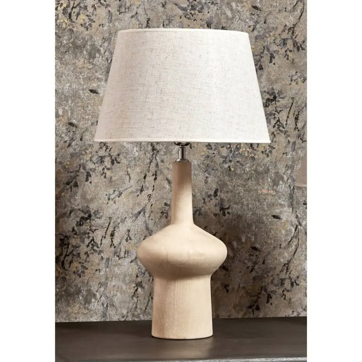 Lámpara de Sobremesa 60 cm con Base de Madera Natural HERA 50-139