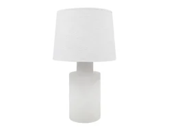 Lámpara de Sobremesa 50 cm Vidrio Aguas Blancas y Pantalla Estuco URANO 57-800