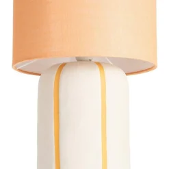 Lámpara de Suelo de Cerámica Naranja con Pantalla 615709