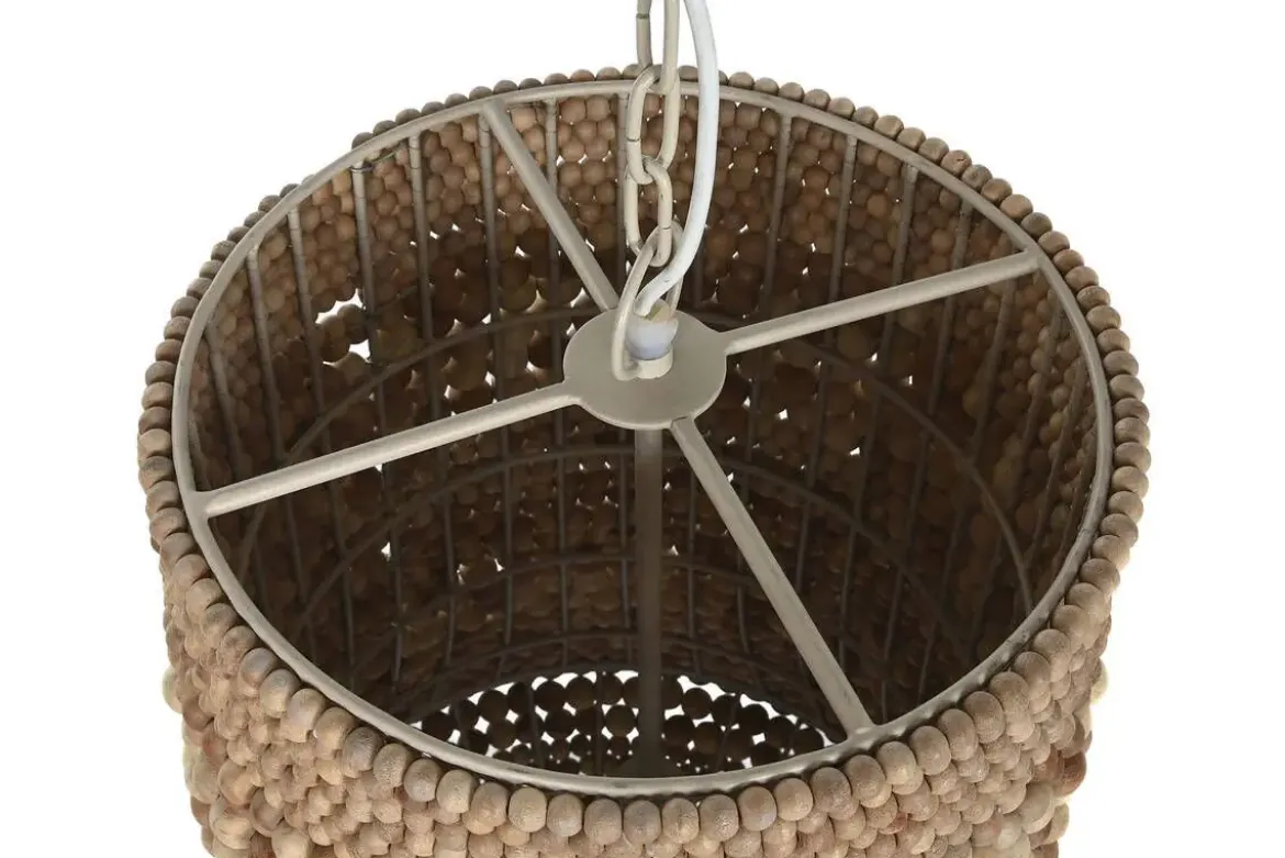Lámpara de Techo Madera Y Hierro Natural LA-213686