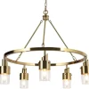 Lámpara de Techo Metal Y Cristal Dorado LA-206014