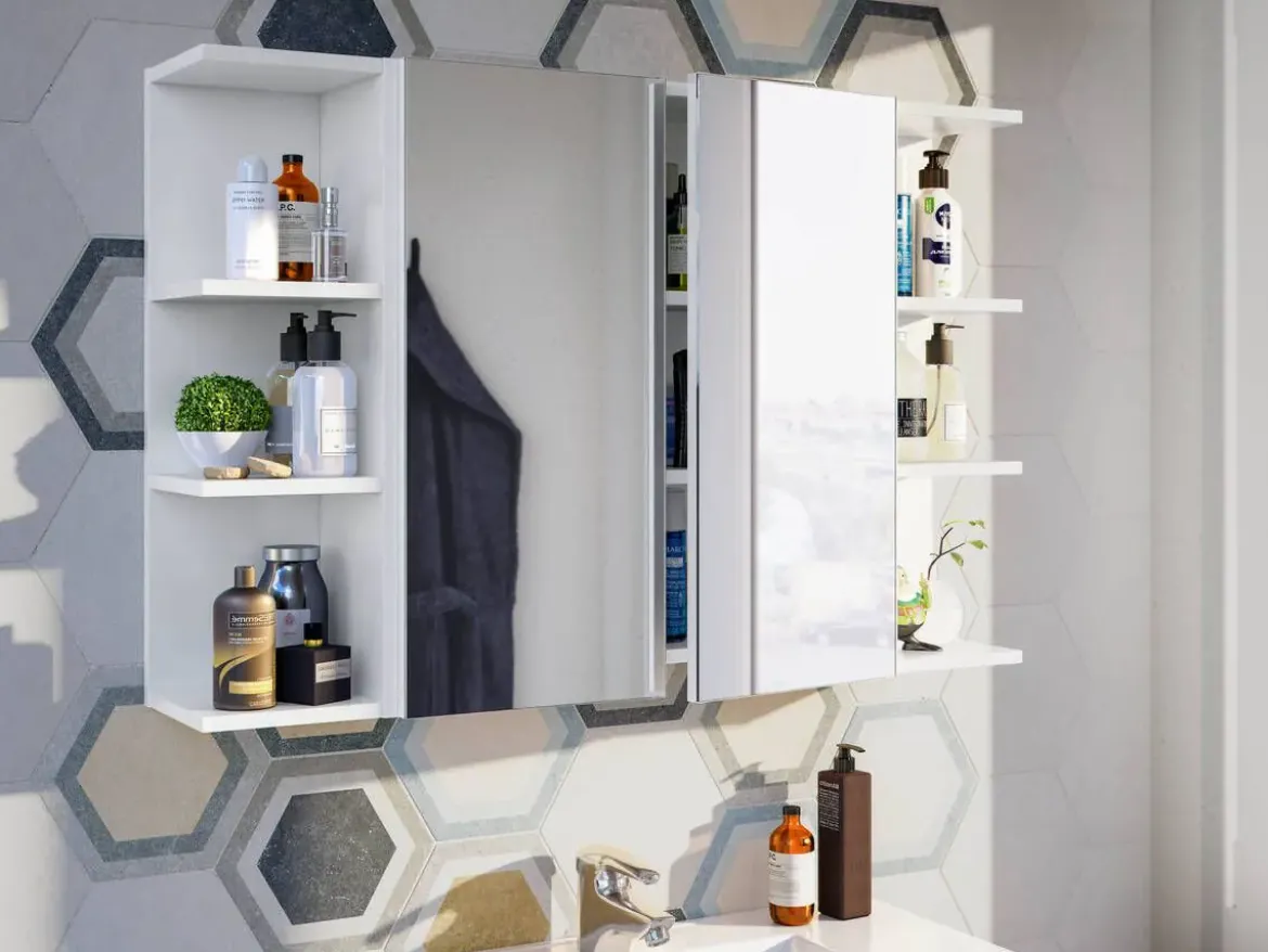 Módulo Camerino de Baño con 2 Puertas de Espejo 60 cm 305083BO