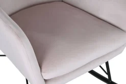 Mecedora Metal‑Poliéster Terciopelo Rosa MB-211337