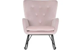 Mecedora Metal‑Poliéster Terciopelo Rosa MB-211337