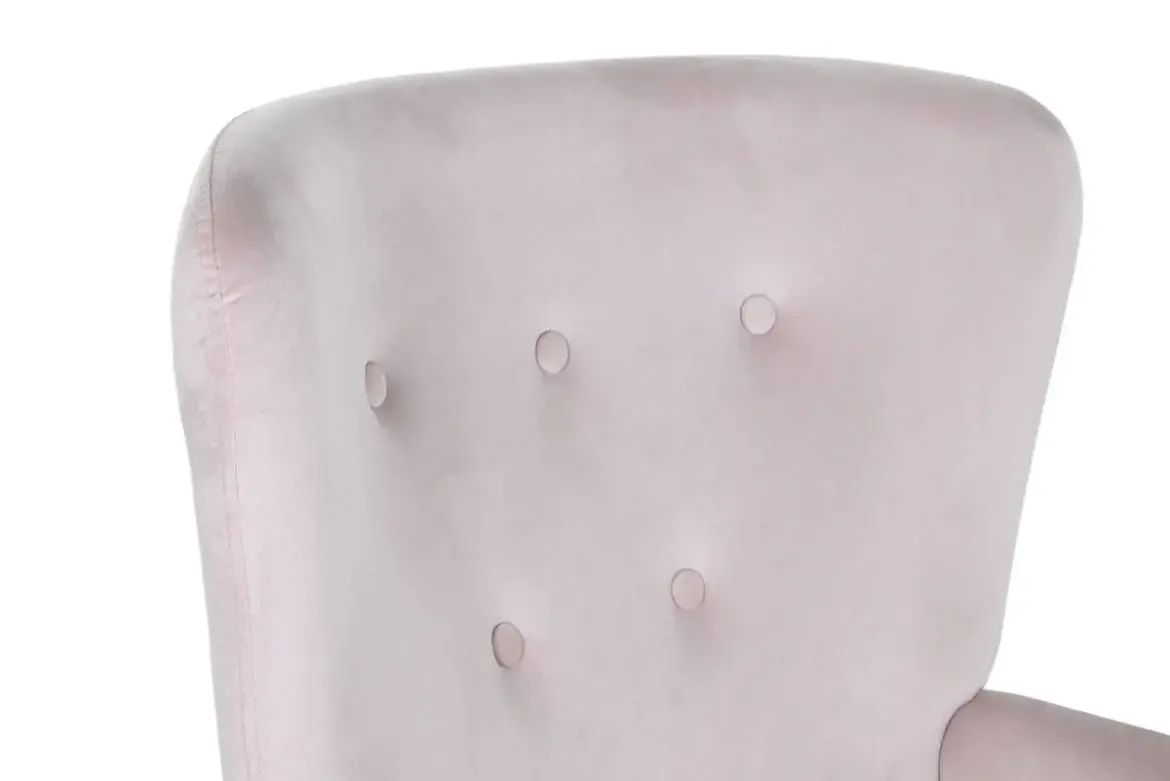 Mecedora Metal‑Poliéster Terciopelo Rosa MB-211337