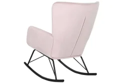 Mecedora Metal‑Poliéster Terciopelo Rosa MB-211337