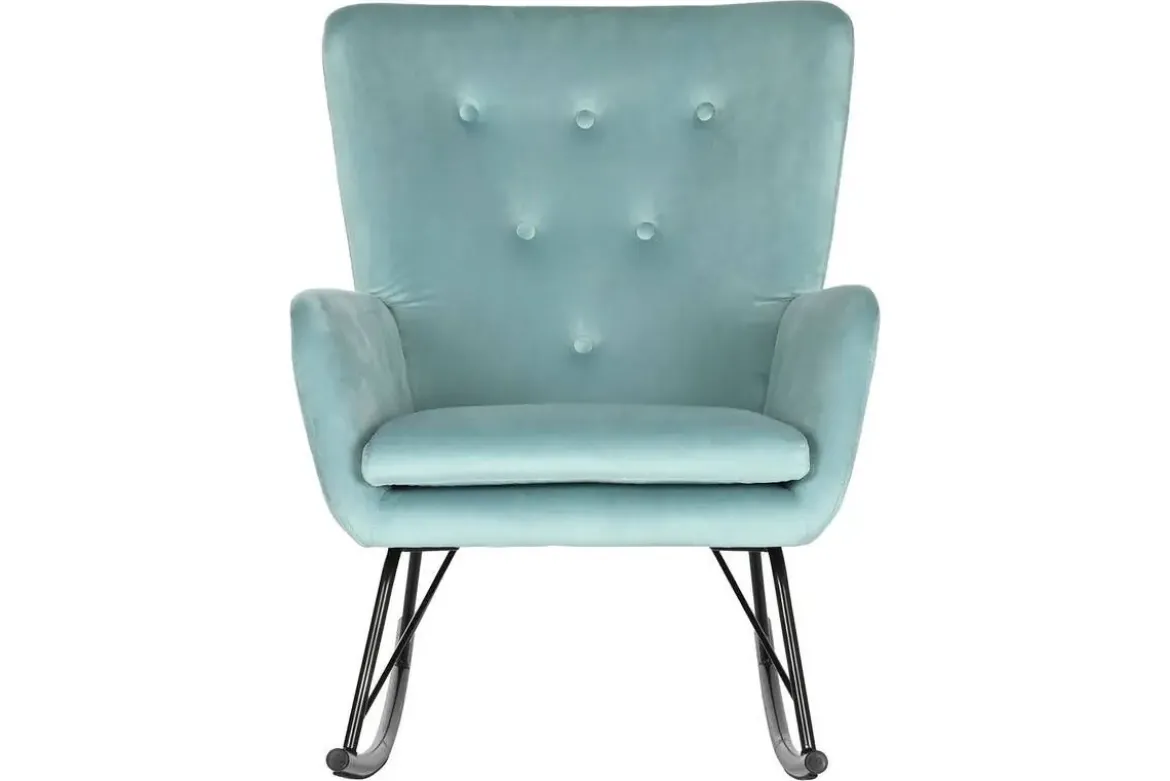 Mecedora Metal‑Poliéster Terciopelo Azul MB-211338