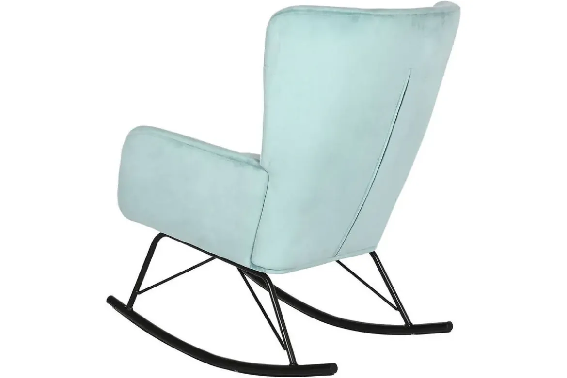 Mecedora Metal‑Poliéster Terciopelo Azul MB-211338