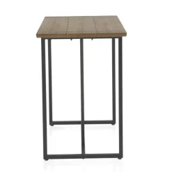 Mesa alta con encimera de madera de abeto color natural GABAR 10958