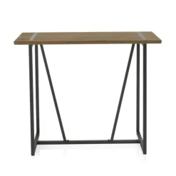 Mesa alta con encimera de madera de abeto color natural GABAR 10958
