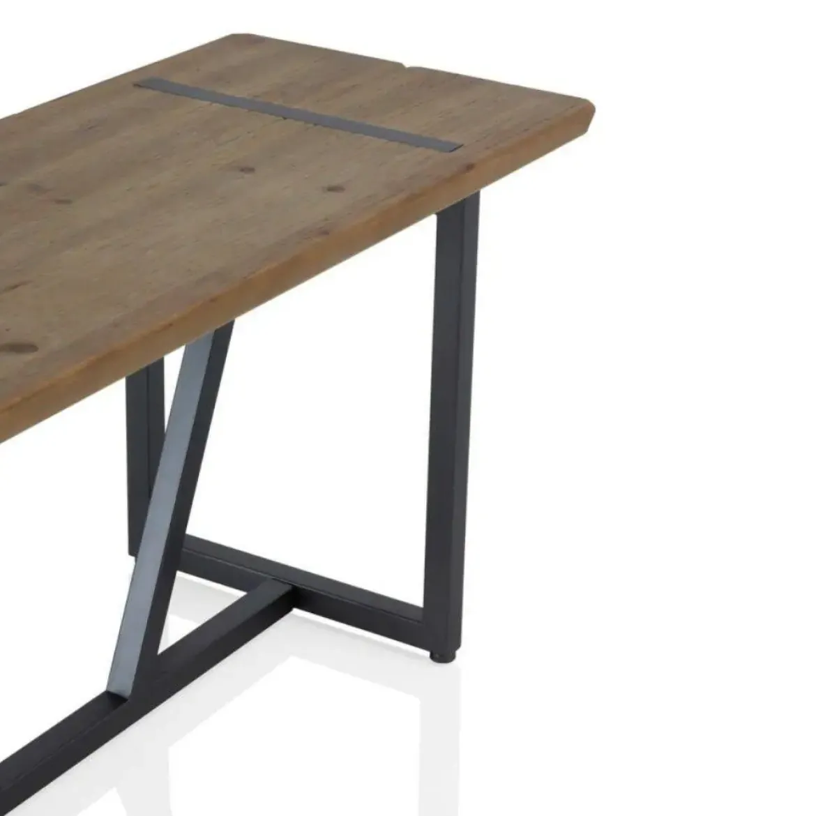 Mesa alta con encimera de madera de abeto color natural GABAR 10958