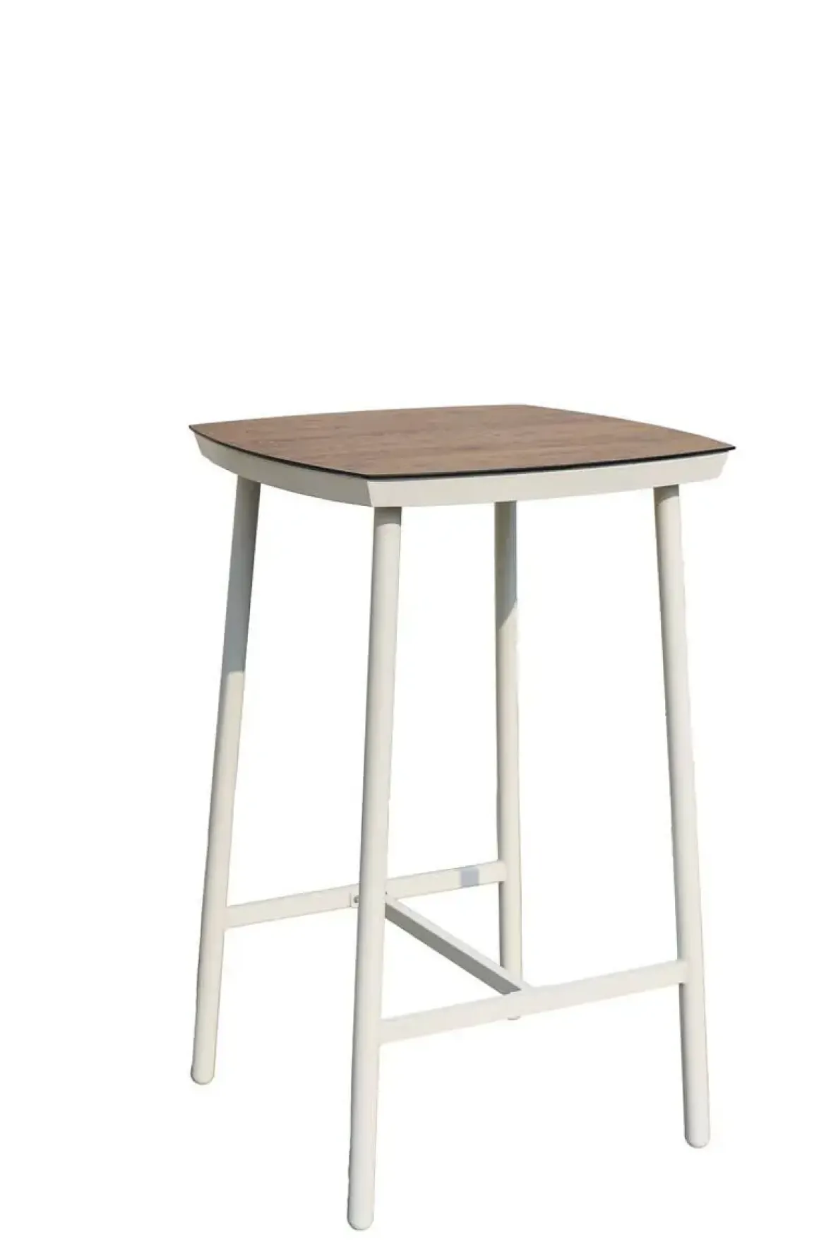 Mesa Alta con Taburetes de Aluminio y Cojines COPENHAGUE BAR Blanco