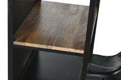 Mesa Alta Industrial de Hierro y Madera de Mango Moto Negro MB-211334