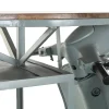 Mesa Alta Industrial de Hierro y Madera de Mango Moto Verde Menta MB-200498