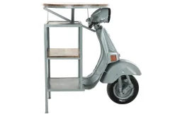 Mesa Alta Industrial de Hierro y Madera de Mango Moto Verde Menta MB-200498