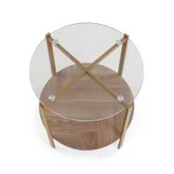 Mesa Auxiliar con Cristal Templado y Metal NIXO 22710039
