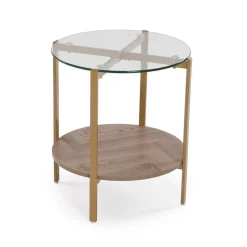 Mesa Auxiliar con Cristal Templado y Metal NIXO 22710039