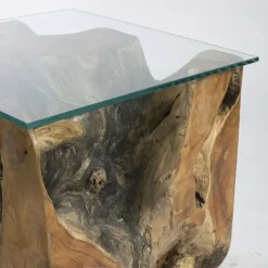 Mesa Auxiliar con Forma de Raíz de Árbol y Superficie de Vidrio 32-124
