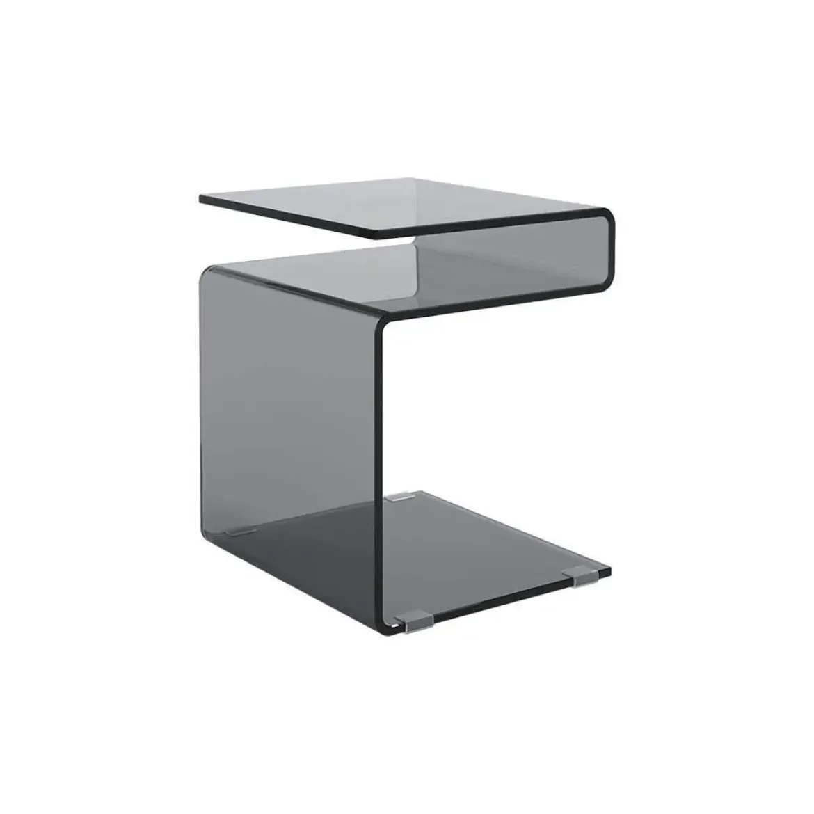Mesa Auxiliar de Cristal con Revistero ZETA