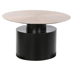 Mesa Auxiliar de Hierro Color Negro y Dorado MB-205297