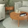 Mesa Auxiliar de Madera 54 cm de Roble con Estante Giratorio OASIS CG1924RO