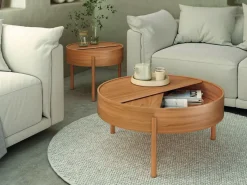 Mesa Auxiliar de Madera 54 cm de Roble con Estante Giratorio OASIS CG1924RO