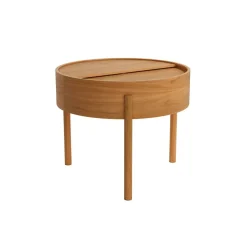 Mesa Auxiliar de Madera 54 cm de Roble con Estante Giratorio OASIS CG1924RO