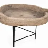 Mesa Auxiliar de Madera de Abeto con Patas de Metal MB-228366