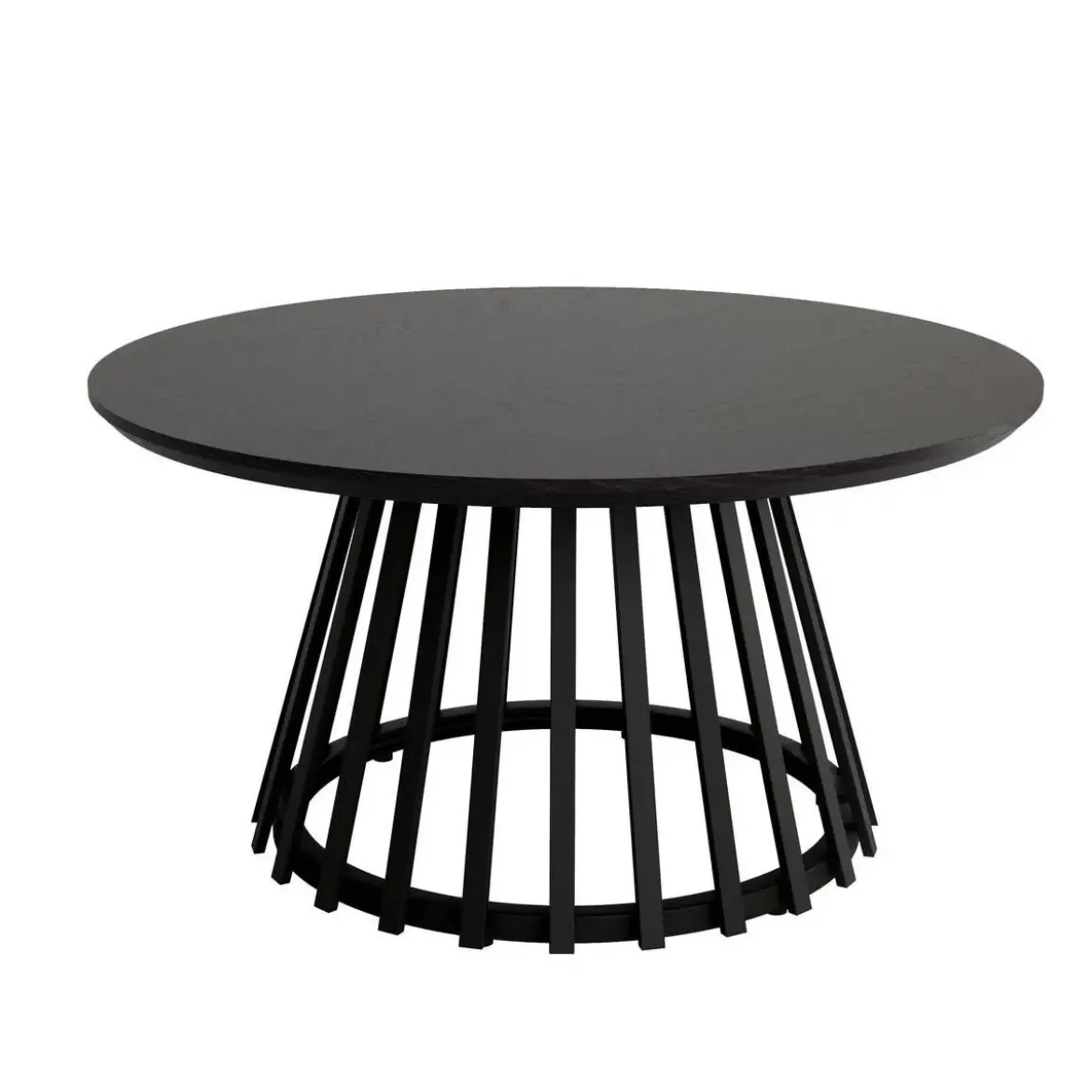 Mesa Auxiliar de Metal Negra y Sobre Biselado de 25 mm 80 cm SAHARA