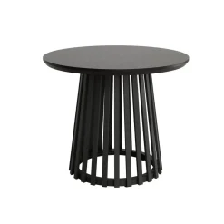 Mesa Auxiliar de Metal Negro y Sobre Biselado de 25 mm 60 cm SAHARA