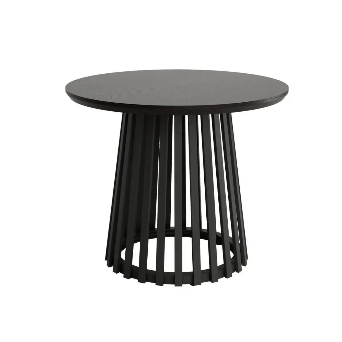Mesa Auxiliar de Metal Negro y Sobre Biselado de 25 mm 60 cm SAHARA